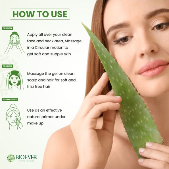 Pure Aloe Vera Gel for Hydrating, Repair Skin & Hair – Aloe Vera extract, Aquaxyl, Vitamin E – 300ml.