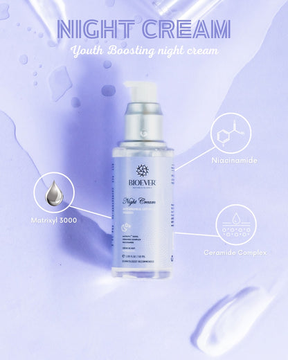 Advance Anti-Aging Night Cream with MATRIXYL 3000, Ceramide Complex and Niacinamide treats Fine lines, wrinkles, Restrong collagen, improve skin tone- 50ml