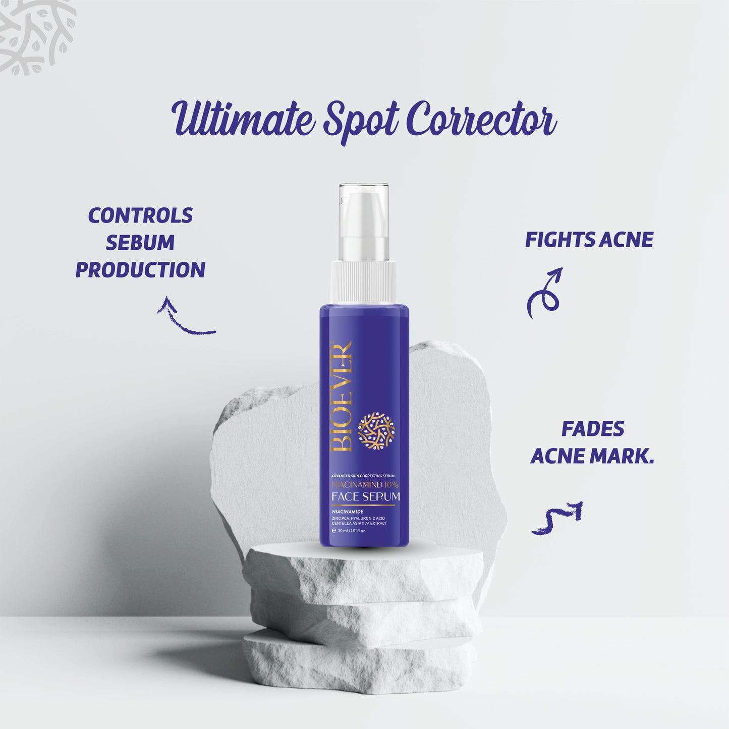 Bioever 10% Niacinamide Face Serum With Cica, Zinc PCA & Hyaluronic Acid for Clear, Blemish Free, Bright Skin. All Skin Types - 50ml