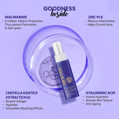 Bioever 10% Niacinamide Face Serum With Cica, Zinc PCA & Hyaluronic Acid for Clear, Blemish Free, Bright Skin. All Skin Types - 50ml