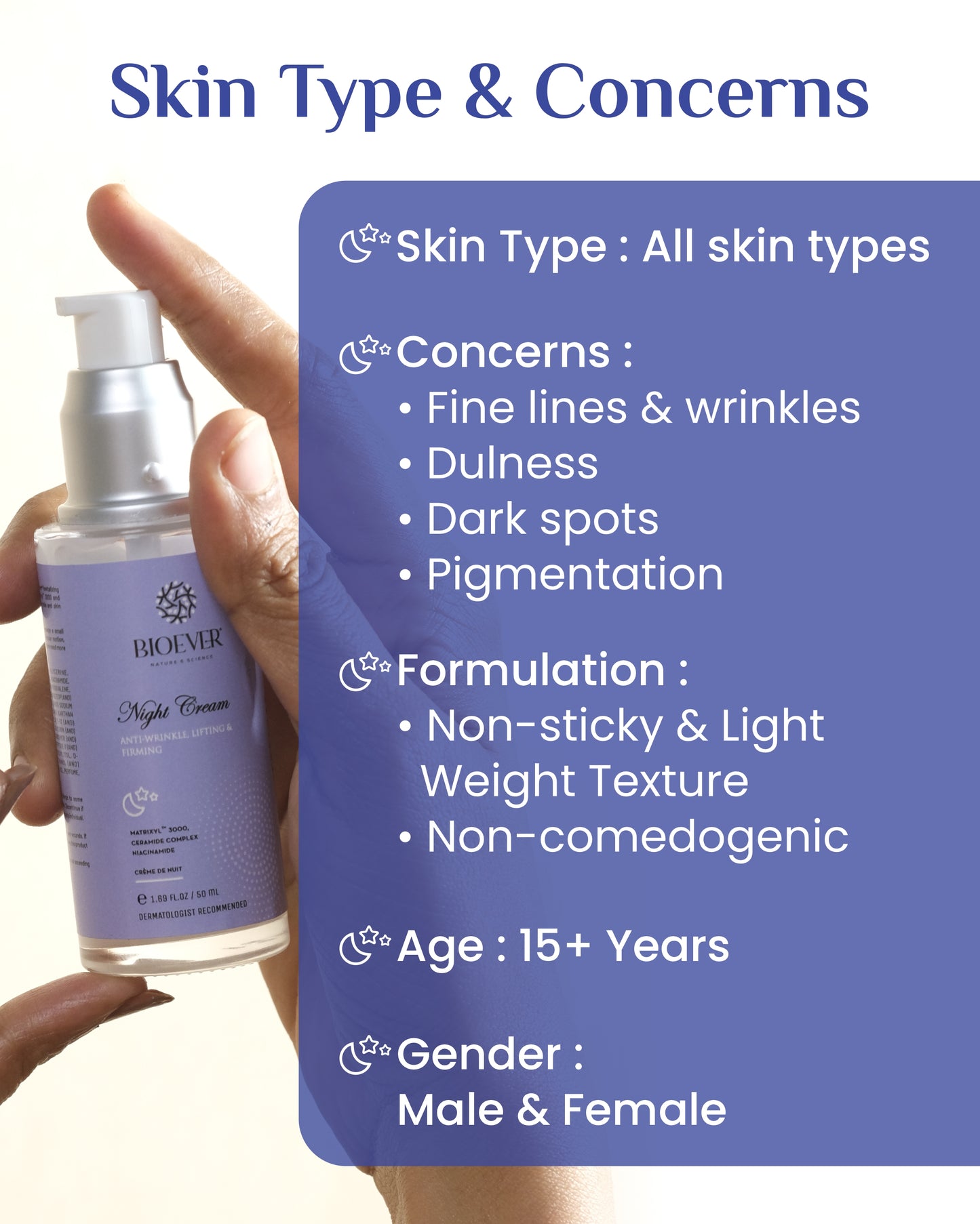 Advance Anti-Aging Night Cream with MATRIXYL 3000, Ceramide Complex and Niacinamide treats Fine lines, wrinkles, Restrong collagen, improve skin tone- 50ml