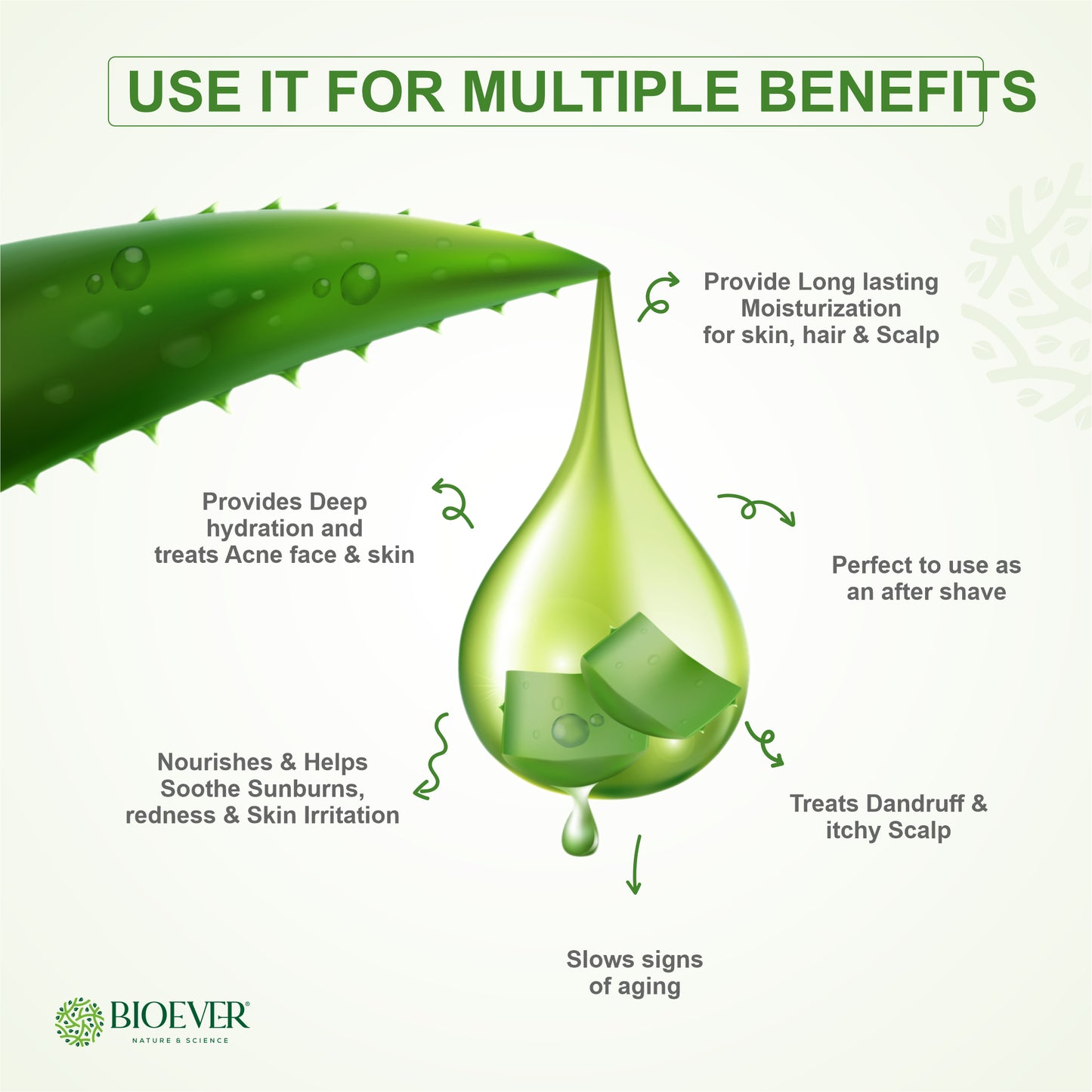 Bioever Aloe Vera Gel – Multipurpose Skin & Hair Care, 100g